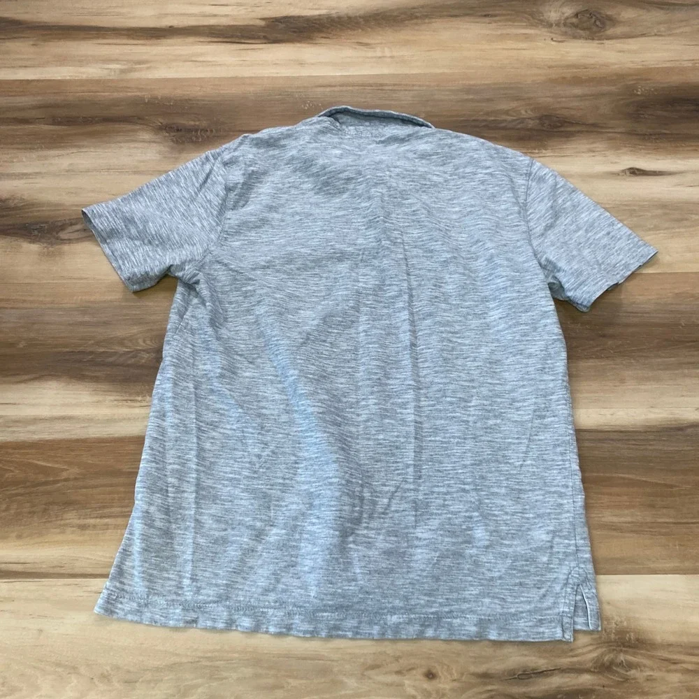 Banana Republic Polo Shirt Size M Vintage Short Sleeve Cotton Slub Grey